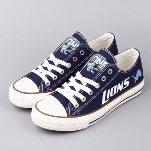 Detroit Lions Low Top Canvas Sport Sneakers Shoes For Men Women Fans - Image 5