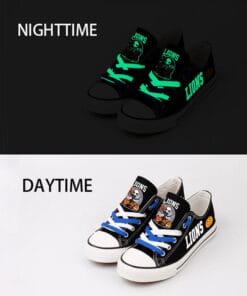 Detroit Lions Limited Print NFL Students Low Top Canvas Shoes Sport Sneakers 3
