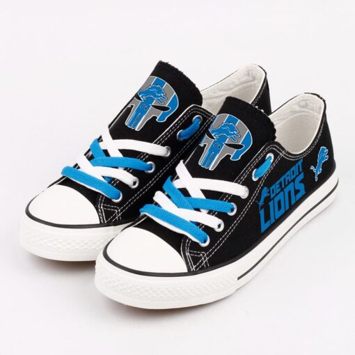 Detroit Lions Low Top Canvas Sport Sneakers Shoes For Men Women Fans - Image 3