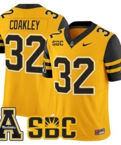 Dexter Coakley Jersey 32 App State Mountaineers 2025 Limited Stitched Gold