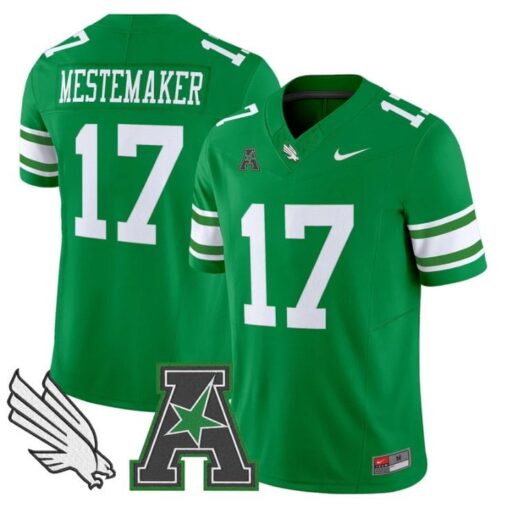 Drew Mestemaker Jersey #17 North Texas Mean Green 2025 Vapor Stitched Green