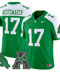 Drew Mestemaker Jersey #17 North Texas Mean Green 2025 Vapor Stitched Green Alter