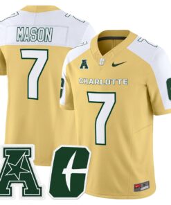 E. Jai Mason Jersey 7 Charlotte 49ers 2025 Vapor Limited Stitched Gold Alter