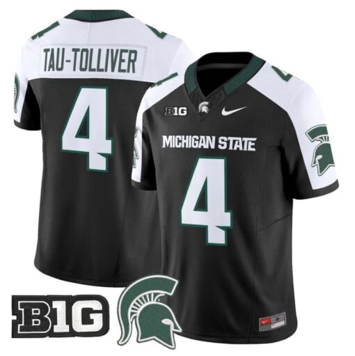 Elijah Tau-Tolliver Jersey #4 Michigan State Spartans 2025 Stitched Black Alter
