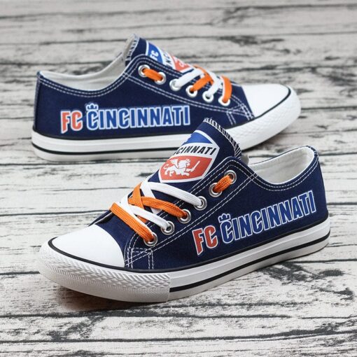 FC Cincinnati Low Top Canvas Sport Sneakers Shoes For Men Women Fans