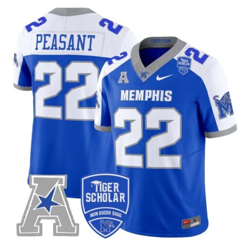 Frank Peasant Jersey #22 Memphis Tigers 2025 Vapor Limited Stitched Royal Alter