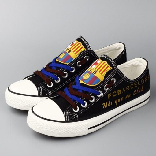 Futbol Club Barcelona Low Top Canvas Sport Sneakers Shoes For Men Women Fans