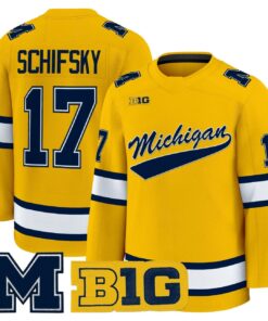 Garrett Schifsky Jersey #17 Michigan Wolverines 2025-26 Premium All Stitched