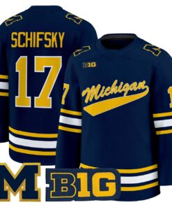 Alternative view of Garrett Schifsky Jersey #17 Michigan Wolverines 2025-26 Premium All Stitched