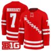 Gavin Morrissey Jersey 7 Wisconsin Badgers 2025 26 Premium Stitched Red