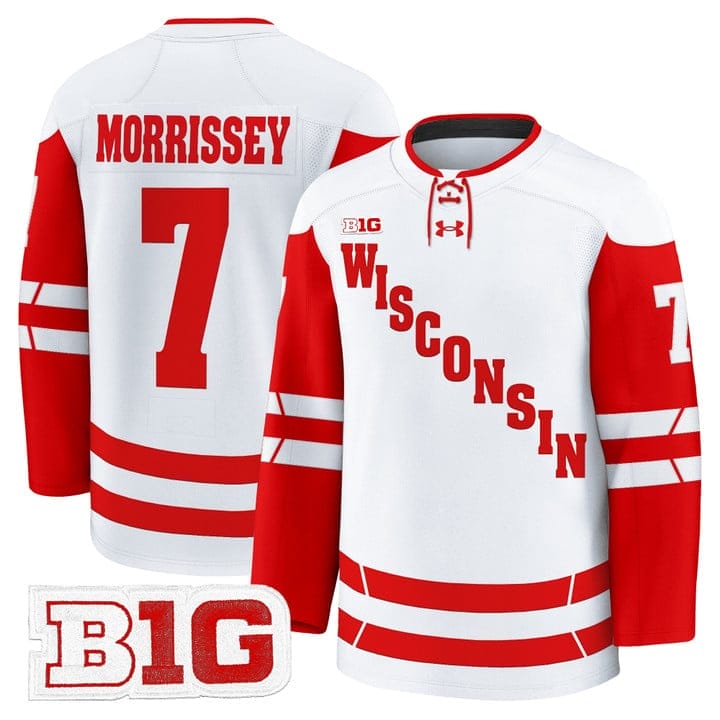 Gavin Morrissey Jersey #7 Wisconsin Badgers 2025-26 Premium Stitched - Image 2