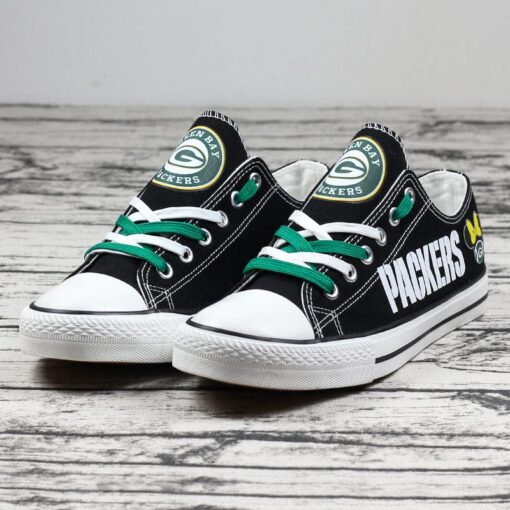 Green Bay Packers Low Top Canvas Sport Sneakers Shoes For Men Women Fans - Image 2