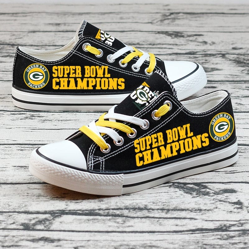 Green Bay Packers Low Top Canvas Sport Sneakers Shoes For Men Women Fans - Image 3