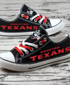 Houston Texans Limited Print NFL Students Low Top Canvas Shoes Sport Sneakers