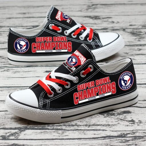 Houston Texans Low Top Canvas Sport Sneakers Shoes For Men Women Fans - Image 2