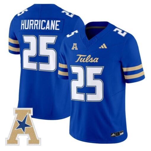 Hurricane Jersey #25 Tulsa Golden Hurricane 2025 Vapor Limited Stitched Royal