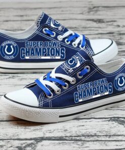Indianapolis Colts Limited Print NFL Students Low Top Canvas Shoes Sport Sneakers 1