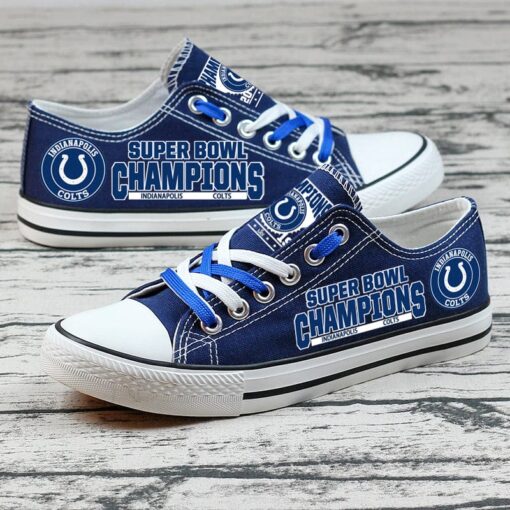 Indianapolis Colts Low Top Canvas Sport Sneakers Shoes For Men Women Fans - Image 5