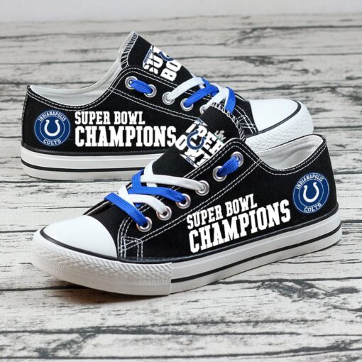 Indianapolis Colts Low Top Canvas Sport Sneakers Shoes For Men Women Fans - Image 6