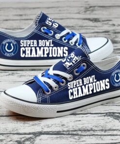 Indianapolis Colts Limited Print NFL Students Low Top Canvas Shoes Sport Sneakers 3