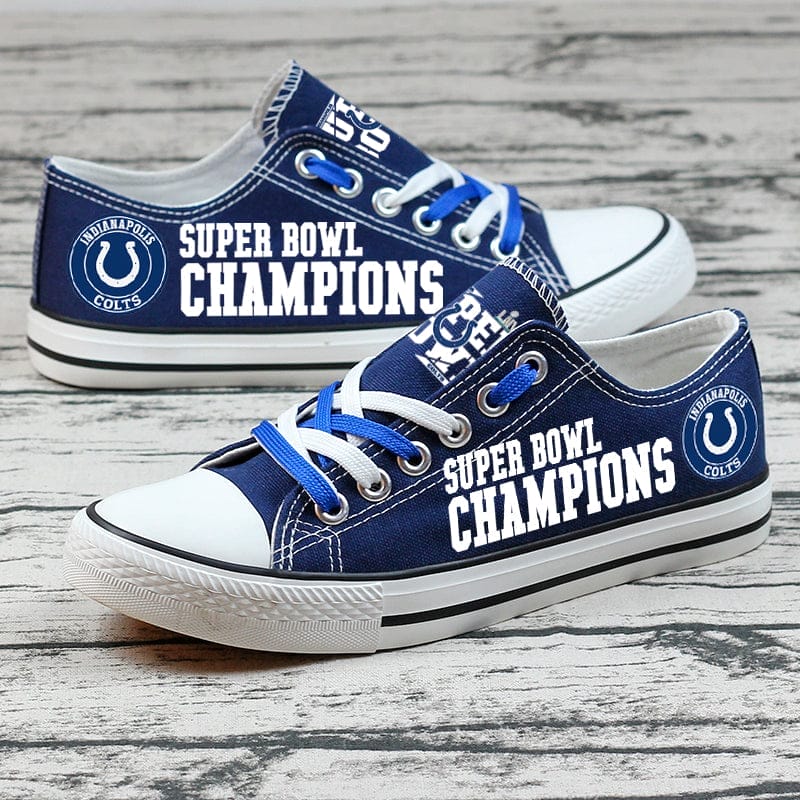 Indianapolis Colts Low Top Canvas Sport Sneakers Shoes For Men Women Fans - Image 2