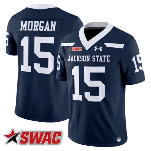 JaCobian Morgan Jersey #15 Jackson State Tigers 2025 Vapor Stitched - Image 4