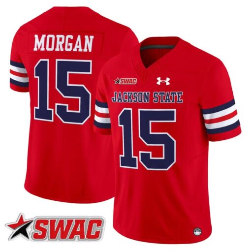 JaCobian Morgan Jersey #15 Jackson State Tigers 2025 Vapor Stitched