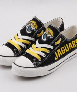 Jacksonville Jaguars Limited Print NFL Students Low Top Canvas Shoes Sport Sneakers 2