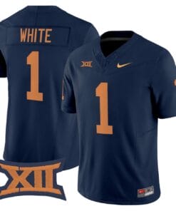 Jahiem White Jersey #1 West Virginia Mountaineers 1965 Throwback Vapor Stitched