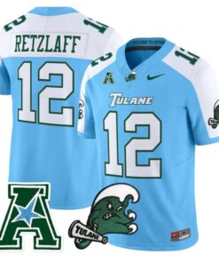 Jake Retzlaff Jersey #12 Tulane Green Wave 2025 Vapor Limited Stitched