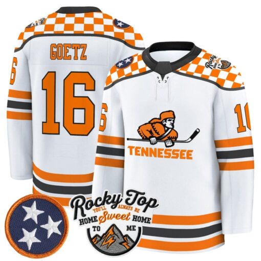 James Goetz Jersey #16 Tennessee Volunteers 2025-26 Hockey Premium Stitched - Image 2