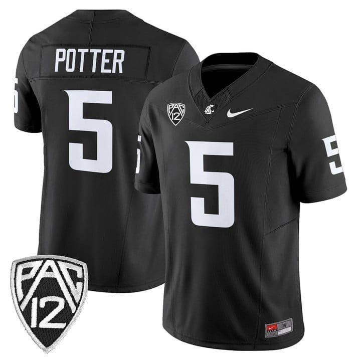 Jaxon Potter Jersey #5 Washington State Cougars 2025 Vapor Limited Stitched - Image 2