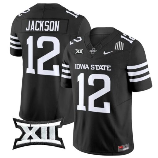 Jaylon Jackson Jersey #12 Iowa State Cyclones 2025 Limited Stitched Black