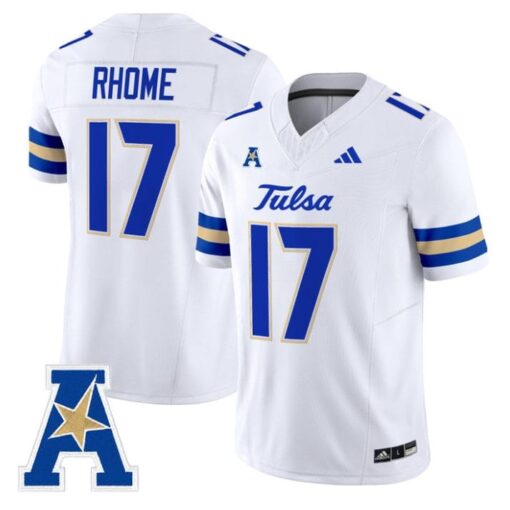 Jerry Rhome Jersey #17 Tulsa Golden Hurricane 2025 Vapor Stitched White