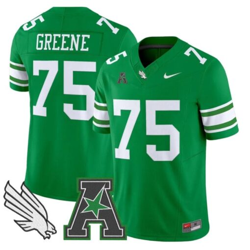 Joe Greene Jersey #75 North Texas Mean Green 2025 Vapor Stitched Green