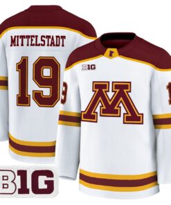 John Mittelstadt Jersey 19 Minnesota Golden Gophers 2025 26 Stitched White