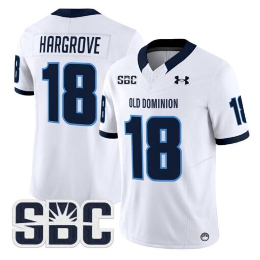 Ke'Travion Hargrove Jersey #18 Old Dominion Monarchs 2025 Vapor Stitched White
