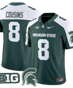 Kirk Cousins Jersey #8 Michigan State Spartans 2025 Vapor Stitched Green Alter