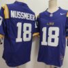 LSU Tigers 18 Garrett Nussmeier Purple F.U.S.E. Stitched Jersey
