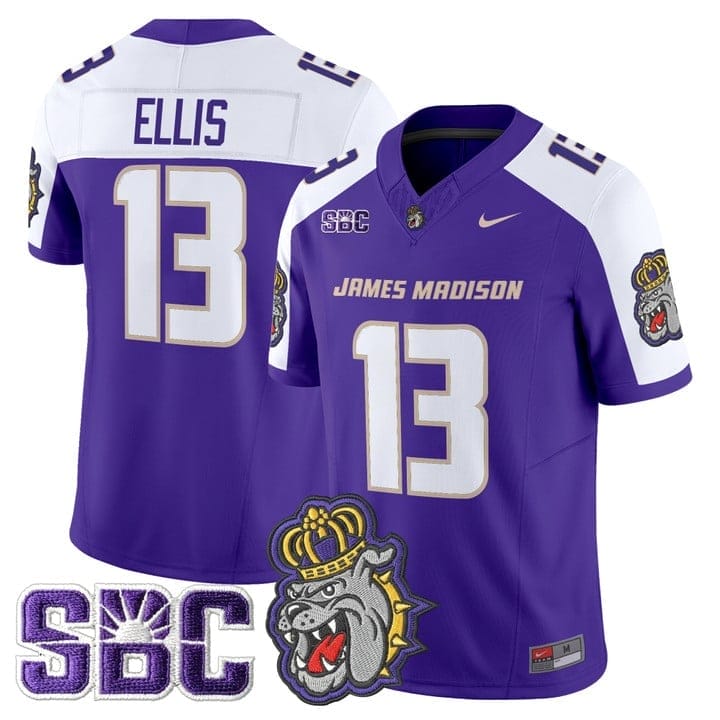 Landon Ellis Jersey #13 James Madison Dukes 2025 Vapor Limited Stitched - Image 3