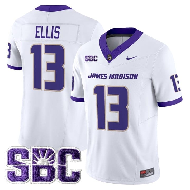 Landon Ellis Jersey #13 James Madison Dukes 2025 Vapor Limited Stitched - Image 5