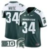 LorenzoWhiteJersey 34MichiganStateSpartans2025VaporStitchedGreenAlter