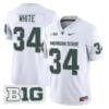 LorenzoWhiteJersey 34MichiganStateSpartans2025VaporStitchedWhite