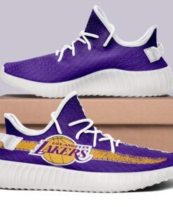 Alternative view of Los Angeles Lakers NBA 350v Yeezy Sneakers For Men Women Fans