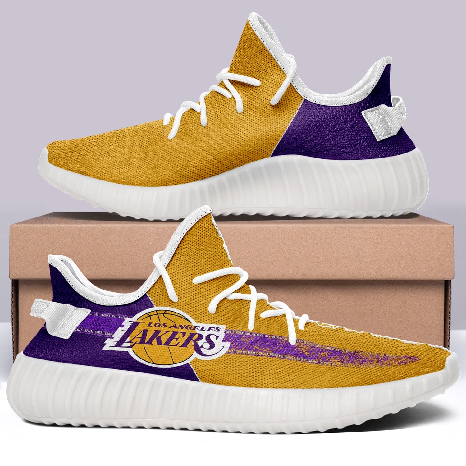 Los Angeles Lakers NBA 350v Yeezy Sneakers For Men Women Fans - Image 4