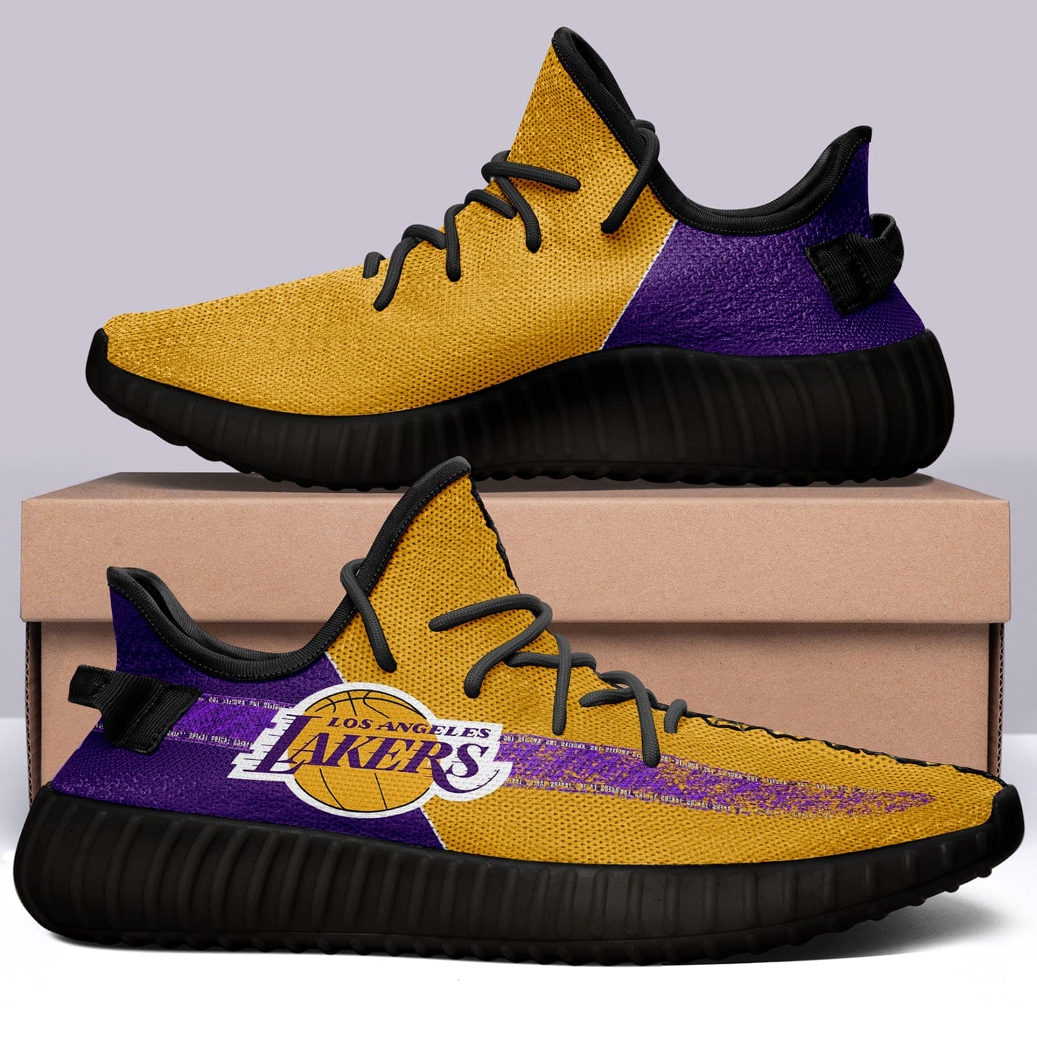 Los Angeles Lakers NBA 350v Yeezy Sneakers For Men Women Fans - Image 3