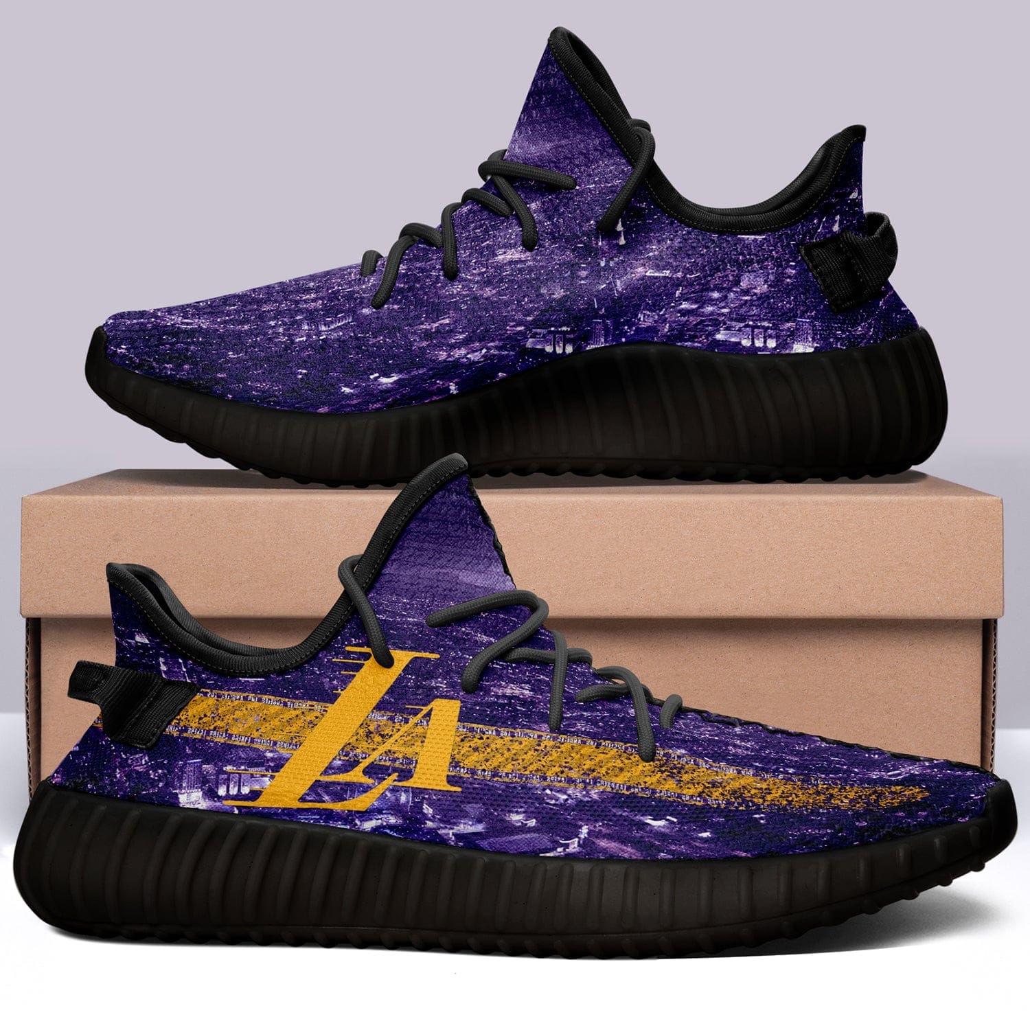 Los Angeles Lakers NBA 350v Yeezy Sneakers For Men Women Fans - Image 5