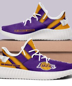 Alternative view of Los Angeles Lakers V8 NBA 350v Yeezy Sneakers For Men Women Fans
