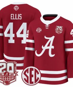 Luke Ellis Jersey 44 Alabama Crimson 2025 26 20th Patch Stitched Crimson 3807daa5 31d7 4736 beb7 630e29d78931