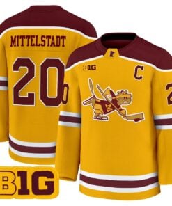 Luke Mittelstadt Jersey #20 Minnesota Golden Gophers 2025-26 Premium Stitched